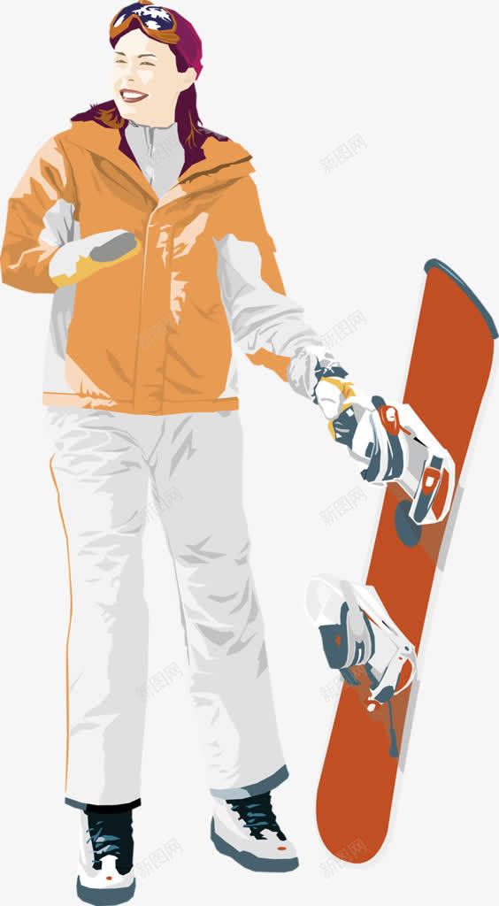 美女滑板运动员png免抠素材_新图网 https://ixintu.com 健身 冲浪 卡通 卡通人物 滑雪 美女 运动