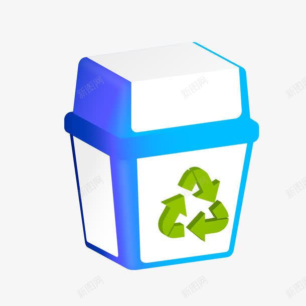 蓝色垃圾箱png免抠素材_新图网 https://ixintu.com 垃圾 垃圾回收 垃圾箱 蓝色