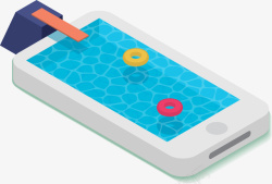 立体手机泳池素材