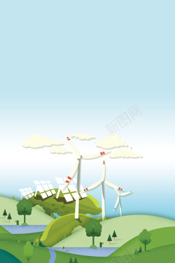 环保绿色低碳减排海报背景素材背景