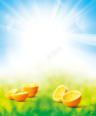 天然橙子海报背景背景