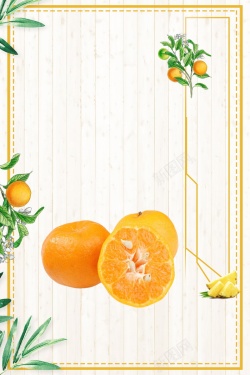 芦柑小清新新鲜蜜桔水果海报背景高清图片