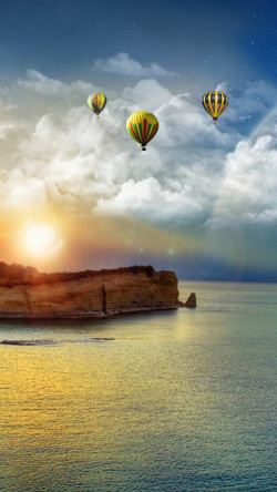 梦幻氢气球自然风光背景高清图片