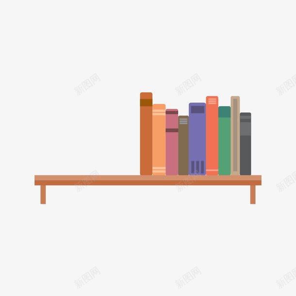 木架上的书png免抠素材_新图网 https://ixintu.com 书 手绘 木架