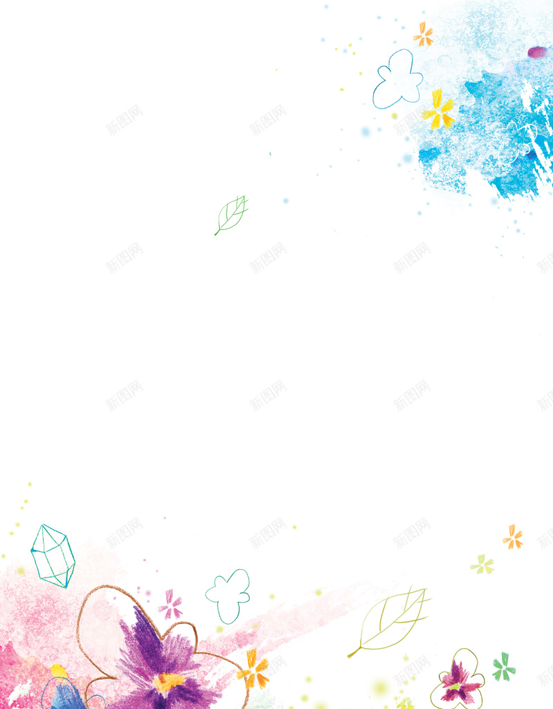 手绘水彩花朵喷绘印刷背景jpg设计背景_新图网 https://ixintu.com 卡通 印刷背景 喷绘 墙体喷绘 手绘 水彩 白色 童趣 花朵