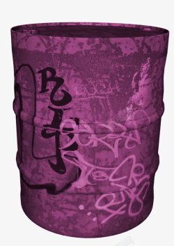 紫色铁桶素材