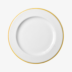 白瓷碗金边圆形盘子高清图片