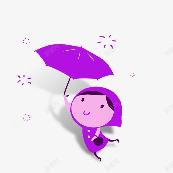 紫色卡通撑伞女孩装饰图案png免抠素材_新图网 https://ixintu.com 免抠PNG 卡通 撑伞女孩 紫色 装饰图案