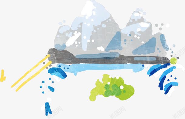 卡通冰山装饰psd免抠素材_新图网 https://ixintu.com 冰山 卡通手绘 平面装饰 旅游