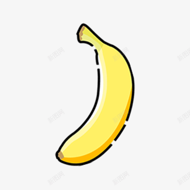 卡通手绘黄色水果香蕉png免抠素材_新图网 https://ixintu.com 卡通 大香蕉大 手绘 水果 香蕉