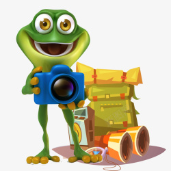 旅行游戏青蛙旅行行李箱简约高清图片