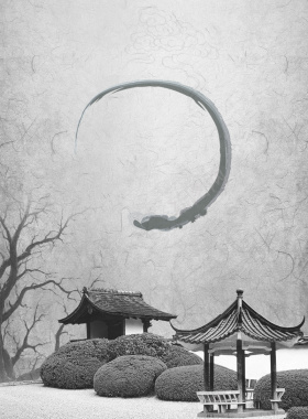 中国风水墨画海报平面海报背景背景