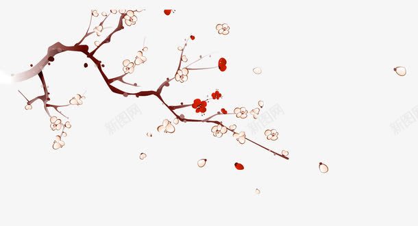 粉色中国风手绘桃花装饰图案png免抠素材_新图网 https://ixintu.com 中国风 免抠PNG 手绘 桃花 粉色 装饰图案