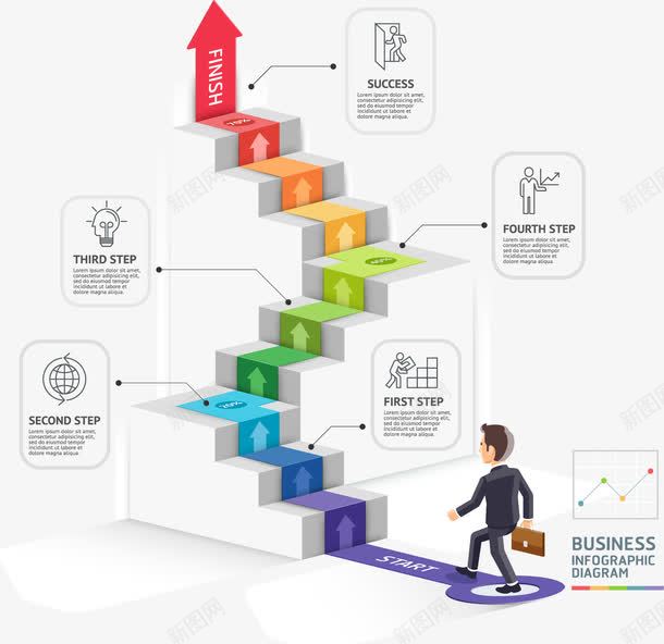 创意PPT商务矢量图eps免抠素材_新图网 https://ixintu.com PPT素材 商务人物 步步高 高升 矢量图