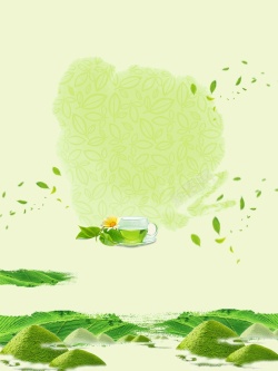 春天茶茶韵中国风茶叶海报背景模板高清图片