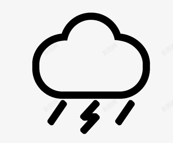 雷阵雨天气示意图图标png_新图网 https://ixintu.com 天气示意图 简笔画 简约 雷阵雨
