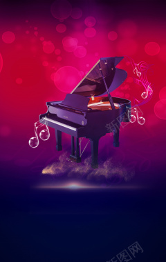 酷炫浪漫钢琴音乐海报背景背景