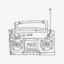 卡通手绘收音机素材