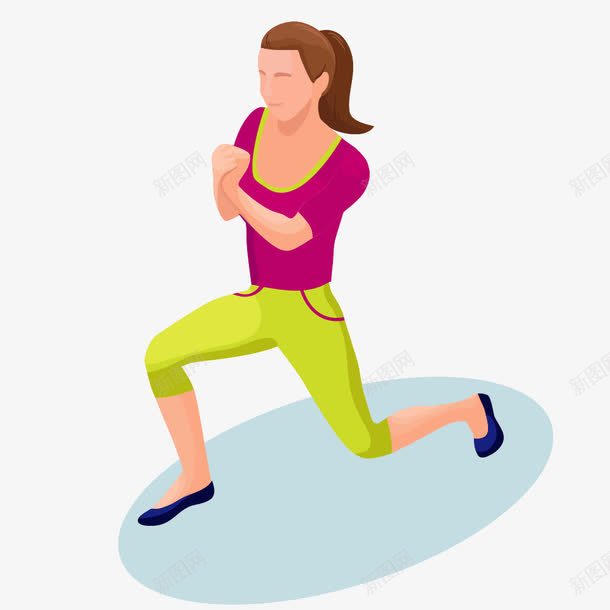 正在做运动健身的女孩子png免抠素材_新图网 https://ixintu.com 健身 健身动作 卡通手绘 女孩 装饰图 运动 锻炼
