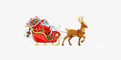 鹿拉车素材圣诞节高清图片