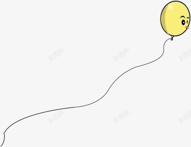 创意手绘质感可爱的黄色气球png免抠素材_新图网 https://ixintu.com 创意 可爱 气球 质感 黄色
