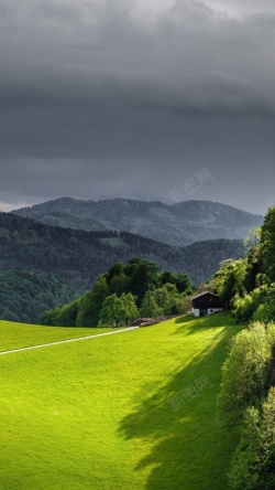 绿山风景风景蓝天绿山H5背景素材高清图片