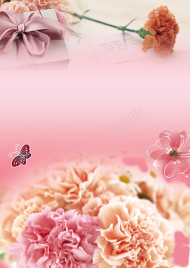 三八节花朵海报粉色背景素材背景