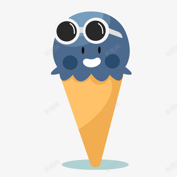 黄蓝色卡通夏季冰淇淋矢量图ai免抠素材_新图网 https://ixintu.com 冰淇淋 卡通 卡通冰淇淋 蓝色 黄色 黑色 矢量图