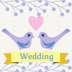 婚礼爱情鸟树枝卡通片素材