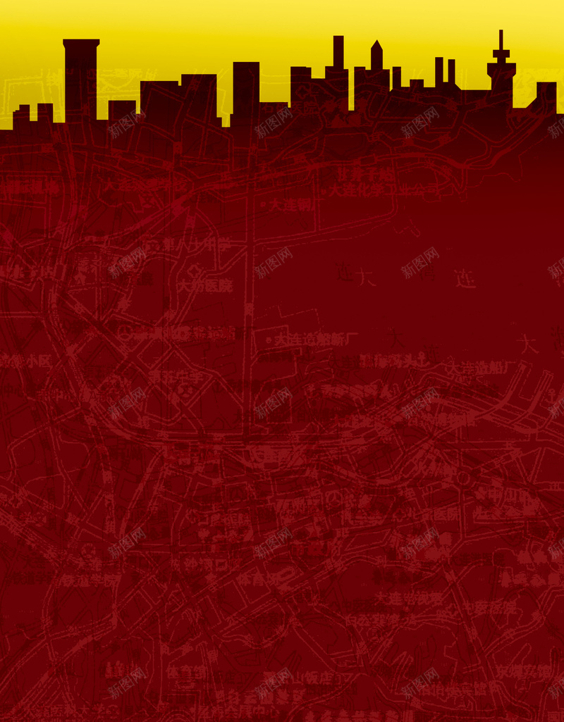 红色地图背景psd设计背景_新图网 https://ixintu.com 建筑物 地图 温暖 红色 纹理 质感