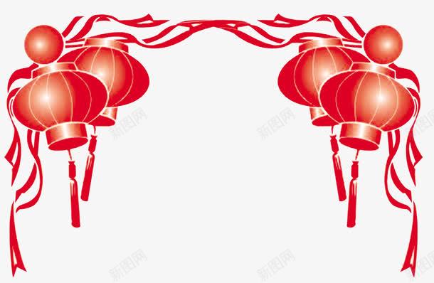 红灯笼彩带png免抠素材_新图网 https://ixintu.com 彩带 红灯笼