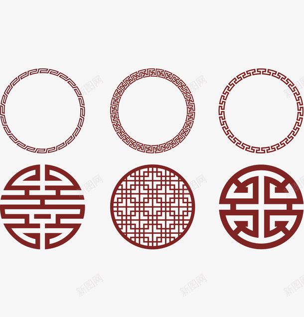 中式圆形图案png免抠素材_新图网 https://ixintu.com 中式 图案 圆形 素材