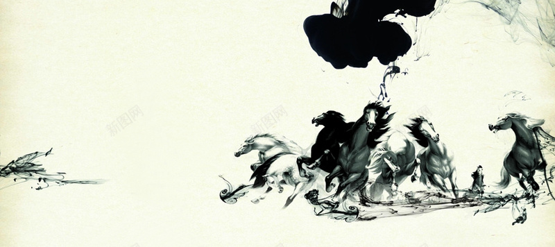 水墨画线描中国风平面广告背景