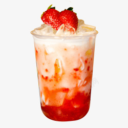 粉色鸡尾酒杯草莓奶茶透明传单高清图片