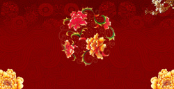 表彰大会展板底纹红色花卉年会会议背景素材高清图片