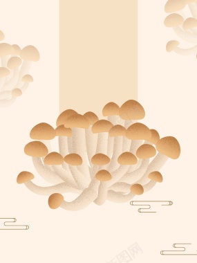 美味香菇原创美食手绘背景