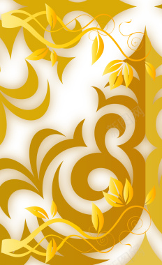 金色欧式复古植物花纹封面背景背景