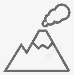 山火山Outlineiconspng免抠素材_新图网 https://ixintu.com Mountain volcano 山 火山