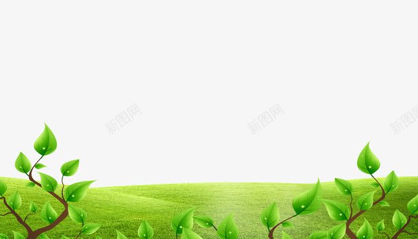 绿色卡通草地装饰png免抠素材_新图网 https://ixintu.com 卡通 春天 植物 绿色 草地