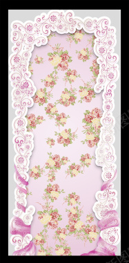 婚庆粉红花纹底背景图背景