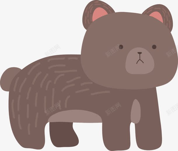 卡通灰熊png免抠素材_新图网 https://ixintu.com 卡通动物 卡通手绘 彩画 灰熊 装饰图案