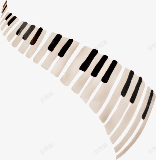 飘扬的钢琴键png免抠素材_新图网 https://ixintu.com 琴键 白色 飘扬 黑色