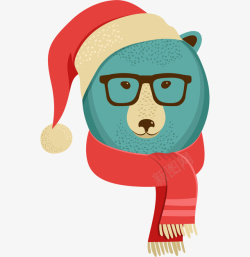 熊帽戴圣诞帽的熊高清图片