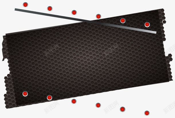 黑色铁板背景png免抠素材_新图网 https://ixintu.com 红点 蜂窝状 铁板 黑色