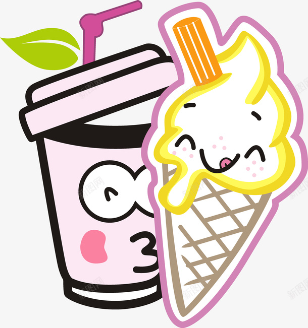 卡通冰淇淋cdr免抠素材_新图网 https://ixintu.com 冰淇淋 卡通 卡通冰淇淋 卡通手绘 卡通拟人 可爱 甜筒 矢量冰淇淋