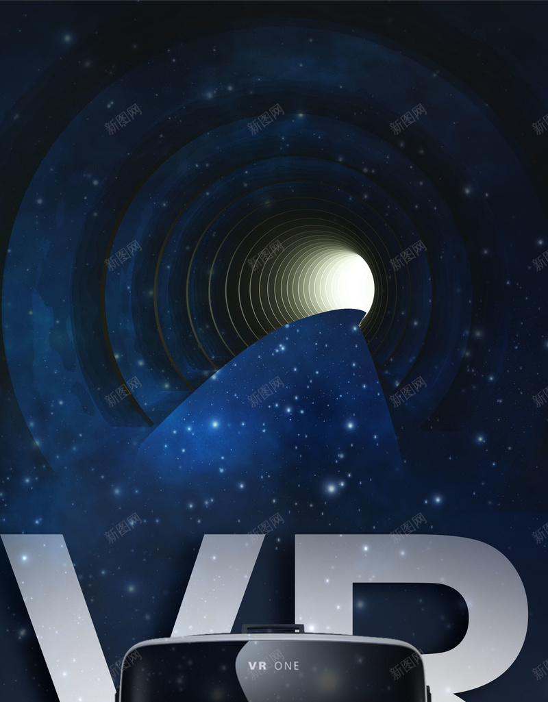 创意科幻风格VR海报psd设计背景_新图网 https://ixintu.com VR VR世界 VR眼镜 VR视界 大数据 引领未来 智能时代 未来已来 科技 蓝色