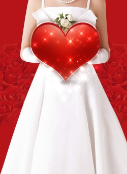 好看的婚纱红色玫瑰婚纱背景高清图片