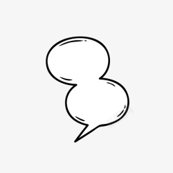 黑白会话框对话框简约对话框漫画对话框素材