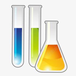彩色科学实验试管烧瓶素材