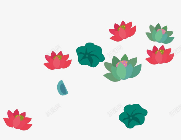 中国风漂浮的荷花图png免抠素材_新图网 https://ixintu.com 创意 唯美 小清新 水彩 漂浮 花朵 荷花 鲜花